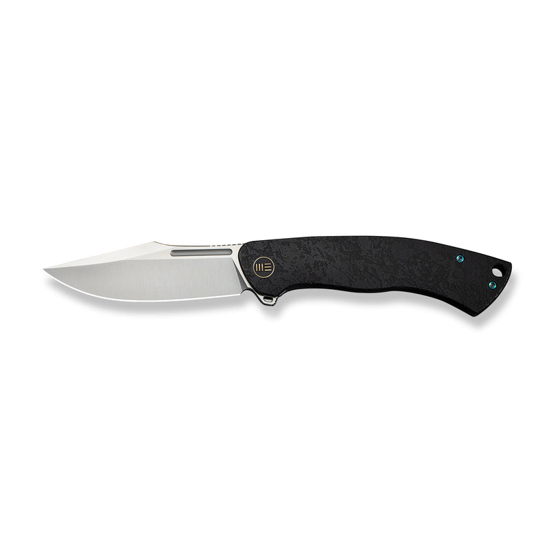 WEKNIFE Essential Knight Flipper Knife Black Titanium Handle With Etched Pattern (3.6" Satin Finished Bohler M390 Blade) WE24003-1