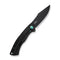 WEKNIFE Essential Knight Flipper Knife Black Titanium Handle With Etched Pattern (3.6" Black Stonewashed Bohler M390 Blade) WE24003-2