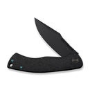 WEKNIFE Essential Knight Flipper Knife Black Titanium Handle With Etched Pattern (3.6" Black Stonewashed Bohler M390 Blade) WE24003-2