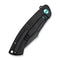 WEKNIFE Essential Knight Flipper Knife Black Titanium Handle With Etched Pattern (3.6" Black Stonewashed Bohler M390 Blade) WE24003-2