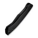 WEKNIFE Essential Knight Flipper Knife Black Titanium Handle With Etched Pattern (3.6" Black Stonewashed Bohler M390 Blade) WE24003-2