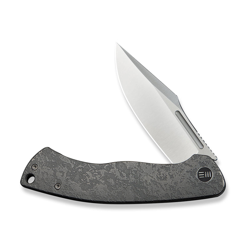 WEKNIFE Essential Knight Flipper Knife Gray Titanium Handle With Etched Pattern (3.6" Satin Finished Bohler M390 Blade) WE24003-3