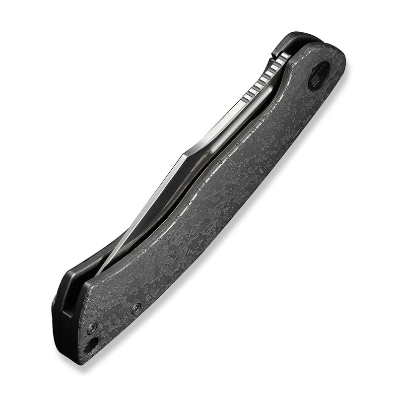 WEKNIFE Essential Knight Flipper Knife Gray Titanium Handle With Etched Pattern (3.6" Satin Finished Bohler M390 Blade) WE24003-3