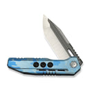 WEKNIFE Gunwale Flipper Knife Blue Terrain Titanium Handle (3.87" Hand Polished Satin Bohler M390 Blade, Gray Stonewashed Flat) WE24048-3