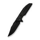 WEKNIFE Muster Flipper & Thumb Stud Knife Black Titanium Handle (3.83" Black Stonewashed Bohler M390 Blade) WE23058-1