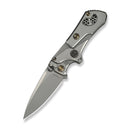 WEKNIFE NexoMorph Thumb Stud & Button Lock & Morphing Folding Knife Gray Titanium Handle (2.95" Stonewashed Bohler M390 Blade) WE24037B-2