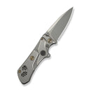 WEKNIFE NexoMorph Thumb Stud & Button Lock & Morphing Folding Knife Gray Titanium Handle (2.95" Stonewashed Bohler M390 Blade) WE24037B-2
