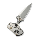WEKNIFE NexoMorph Thumb Stud & Button Lock & Morphing Folding Knife Gray Titanium Handle (2.95" Stonewashed Bohler M390 Blade) WE24037B-2