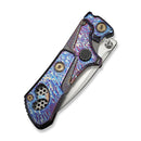 WEKNIFE NexoMorph Thumb Stud & Button Lock & Morphing Folding Knife Flamed Titanium Handle (2.95" Hand Rubbed Satin Bohler M390 Blade) WE24037B-3