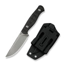 WEKNIFE Notchline Hunting Fixed Blade Milled Rose Carbon Fiber Handle (3.45" Stonewashed CPM S35VN Blade) WE25047-1, With 1PC Black Lanyard, Black Kydex Sheath & T-Clip