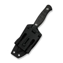 WEKNIFE Notchline Hunting Fixed Blade Milled Rose Carbon Fiber Handle (3.45" Stonewashed CPM S35VN Blade) WE25047-1, With 1PC Black Lanyard, Black Kydex Sheath & T-Clip
