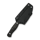 WEKNIFE Notchline Hunting Fixed Blade Milled Rose Carbon Fiber Handle (3.45" Stonewashed CPM S35VN Blade) WE25047-1, With 1PC Black Lanyard, Black Kydex Sheath & T-Clip