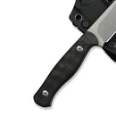 WEKNIFE Notchline Hunting Fixed Blade Milled Rose Carbon Fiber Handle (3.45" Stonewashed CPM S35VN Blade) WE25047-1, With 1PC Black Lanyard, Black Kydex Sheath & T-Clip