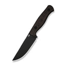 WEKNIFE Notchline Hunting Fixed Blade Knife Milled Copper Foil Carbon Fiber Handle (3.45" Black Stonewashed CPM S35VN Blade) WE25047-2, With 1PC Black Lanyard, Black Kydex Sheath & T-Clip