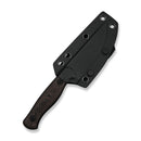 WEKNIFE Notchline Hunting Fixed Blade Knife Milled Copper Foil Carbon Fiber Handle (3.45" Black Stonewashed CPM S35VN Blade) WE25047-2, With 1PC Black Lanyard, Black Kydex Sheath & T-Clip