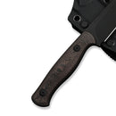 WEKNIFE Notchline Hunting Fixed Blade Knife Milled Copper Foil Carbon Fiber Handle (3.45" Black Stonewashed CPM S35VN Blade) WE25047-2, With 1PC Black Lanyard, Black Kydex Sheath & T-Clip