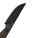 WEKNIFE Notchline Hunting Fixed Blade Knife Milled Copper Foil Carbon Fiber Handle (3.45" Black Stonewashed CPM S35VN Blade) WE25047-2, With 1PC Black Lanyard, Black Kydex Sheath & T-Clip