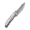 WEKNIFE Ryson Thumb Stud Knife Gray Titanium Handle (3.33" Hugin Damasteel Blade) WE24086-DS1