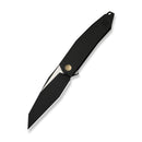 WEKNIFE Tally Flipper Knife Black Titanium Handle (3.91" Black Stonewashed Bohler M390 Blade, Satin Flat) WE23090-1