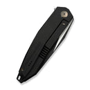 WEKNIFE Tally Flipper Knife Black Titanium Handle (3.91" Black Stonewashed Bohler M390 Blade, Satin Flat) WE23090-1