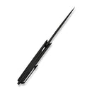 WEKNIFE Tally Flipper Knife Black Titanium Handle (3.91" Black Stonewashed Bohler M390 Blade, Satin Flat) WE23090-1