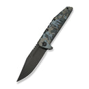 WEKNIFE Temper Flipper Knife Pixel Pattern Titanium Handle (3.93" Dark Gray Stonewashed Bohler M390 Blade) WE25079-3
