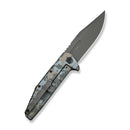 WEKNIFE Temper Flipper Knife Pixel Pattern Titanium Handle (3.93" Dark Gray Stonewashed Bohler M390 Blade) WE25079-3