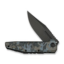 WEKNIFE Temper Flipper Knife Pixel Pattern Titanium Handle (3.93" Dark Gray Stonewashed Bohler M390 Blade) WE25079-3