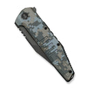 WEKNIFE Temper Flipper Knife Pixel Pattern Titanium Handle (3.93" Dark Gray Stonewashed Bohler M390 Blade) WE25079-3