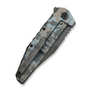WEKNIFE Temper Flipper Knife Pixel Pattern Titanium Handle (3.93" Dark Gray Stonewashed Bohler M390 Blade) WE25079-3