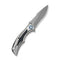 WEKNIFE Tighe Down Flipper & Thumb Stud & Button Lock Knife Gray Titanium Integral Handle With Black & Blue Carbon Fiber Inlay (4" Stonewashed Bohler M390 Blade, Drop Point) WE24054-1
