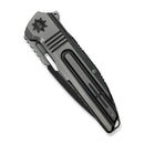 WEKNIFE Tracks Flipper Knife Polished Gray Titanium Handle (3.88" Polished Gray Bohler M390 Blade) WE23059-1