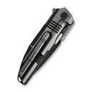 WEKNIFE Tracks Flipper Knife Polished Gray Titanium Handle (3.88" Polished Gray Bohler M390 Blade) WE23059-1