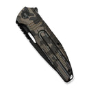 WEKNIFE Tracks Flipper Knife Desert Terrain Titanium Handle (3.88" Black Stonewashed Bevels, Black Brushed Flats Bohler M390 Blade) WE23059-3