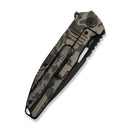 WEKNIFE Tracks Flipper Knife Desert Terrain Titanium Handle (3.88" Black Stonewashed Bevels, Black Brushed Flats Bohler M390 Blade) WE23059-3