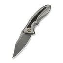 WEKNIFE VARG Flipper Knife Gray Titanium Handle With Black & Yellow Carbon Fiber Inlay (2.96" Stonewashed CPM MagnaCut Blade) WE25074-2