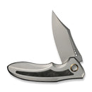WEKNIFE VARG Flipper Knife Gray Titanium Handle With Black & Yellow Carbon Fiber Inlay (2.96" Stonewashed CPM MagnaCut Blade) WE25074-2