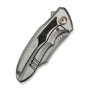 WEKNIFE VARG Flipper Knife Gray Titanium Handle With Black & Yellow Carbon Fiber Inlay (2.96" Stonewashed CPM MagnaCut Blade) WE25074-2