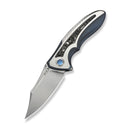 WEKNIFE VARG Flipper Knife Blue & Satin Titanium Handle With Aluminum Foil Carbon Fiber Inlay (2.96" Hand Rubbed Satin CPM MagnaCut Blade) WE25074-4