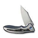 WEKNIFE VARG Flipper Knife Blue & Satin Titanium Handle With Aluminum Foil Carbon Fiber Inlay (2.96" Hand Rubbed Satin CPM MagnaCut Blade) WE25074-4