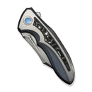 WEKNIFE VARG Flipper Knife Blue & Satin Titanium Handle With Aluminum Foil Carbon Fiber Inlay (2.96" Hand Rubbed Satin CPM MagnaCut Blade) WE25074-4