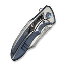 WEKNIFE VARG Flipper Knife Blue & Satin Titanium Handle With Aluminum Foil Carbon Fiber Inlay (2.96" Hand Rubbed Satin CPM MagnaCut Blade) WE25074-4