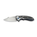WEKNIFE VARG Flipper Knife Blue & Satin Titanium Handle With Aluminum Foil Carbon Fiber Inlay (2.96" Hand Rubbed Satin CPM MagnaCut Blade) WE25074-4