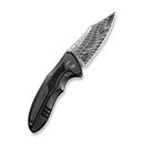 WEKNIFE VARG Flipper Knife Polished Gray Titanium Handle With Multi-Color Carbon Fiber Inlay (2.96" Fafnir Damasteel Blade) WE25074-DS1