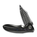 WEKNIFE VARG Flipper Knife Polished Gray Titanium Handle With Multi-Color Carbon Fiber Inlay (2.96" Fafnir Damasteel Blade) WE25074-DS1