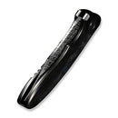 WEKNIFE VARG Flipper Knife Polished Gray Titanium Handle With Multi-Color Carbon Fiber Inlay (2.96" Fafnir Damasteel Blade) WE25074-DS1