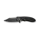WEKNIFE VARG Flipper Knife Polished Gray Titanium Handle With Multi-Color Carbon Fiber Inlay (2.96" Fafnir Damasteel Blade) WE25074-DS1