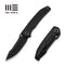 WEKNIFE Ryson Thumb Stud Knife Black Titanium Handle (3.33" Black Stonewashed Bohler M390 Blade) WE24086-1