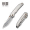 WEKNIFE Ryson Thumb Stud Knife Gray Titanium Handle (3.33" Hugin Damasteel Blade) WE24086-DS1