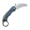 WEKNIFE Tayra Flipper Knife Blue Titanium Handle Gray Titanium Integral Backspacer & Finger Ring (2.19" Hand Rubbed Satin Bohler M390 Blade) WE24069-3